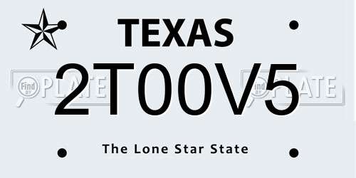 2T00V5 Texas License Plate
