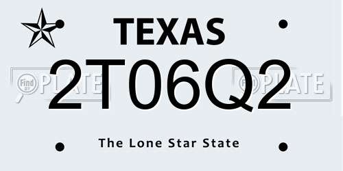 2T06Q2 Texas License Plate