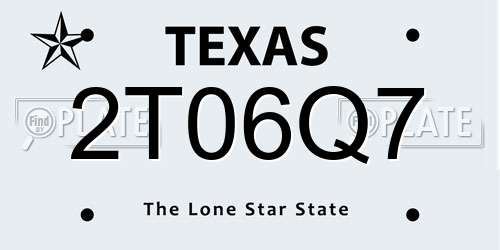 2T06Q7 Texas License Plate