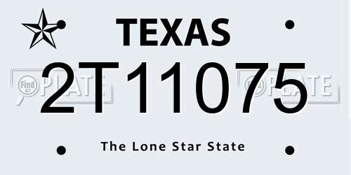 2T11075 Texas License Plate