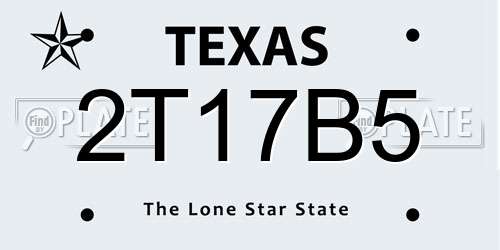 2T17B5 Texas License Plate