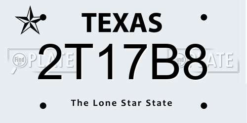2T17B8 Texas License Plate