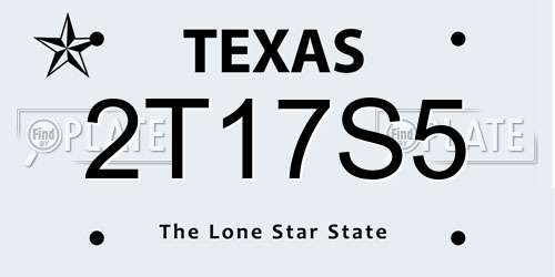 2T17S5 Texas License Plate