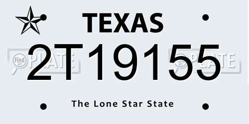 2T19155 Texas License Plate