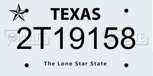 2T19158 Texas License Plate