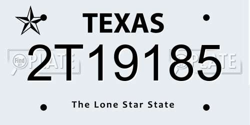 2T19185 Texas License Plate