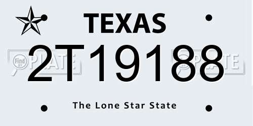 2T19188 Texas License Plate