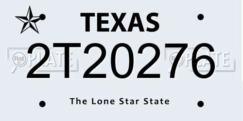 2T20276 Texas License Plate