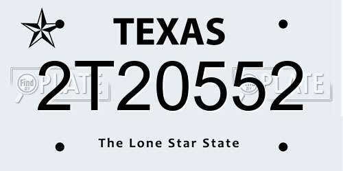 2T20552 Texas License Plate