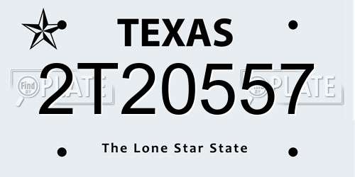 2T20557 Texas License Plate