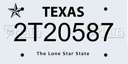 2T20587 Texas License Plate