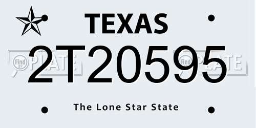 2T20595 Texas License Plate