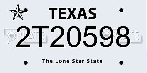2T20598 Texas License Plate