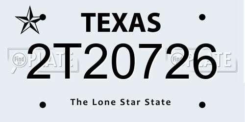 2T20726 Texas License Plate