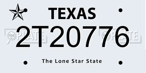 2T20776 Texas License Plate