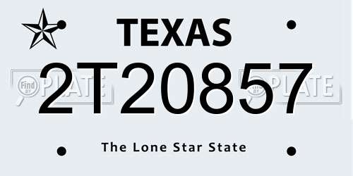 2T20857 Texas License Plate