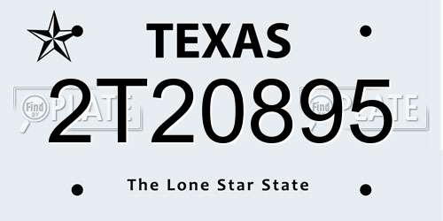 2T20895 Texas License Plate