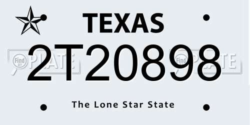 2T20898 Texas License Plate