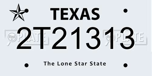2T21313 Texas License Plate