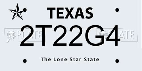 2T22G4 Texas License Plate