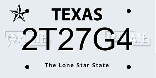 2T27G4 Texas License Plate