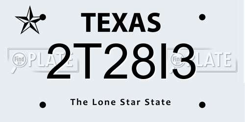 2T28I3 Texas License Plate