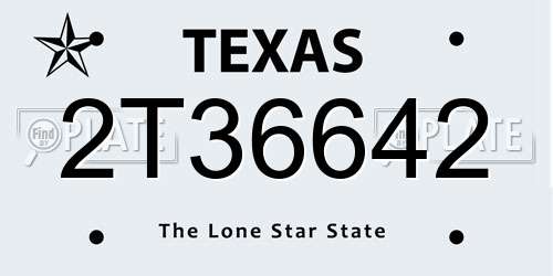 2T36642 Texas License Plate