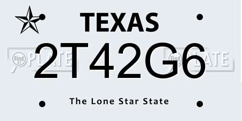 2T42G6 Texas License Plate