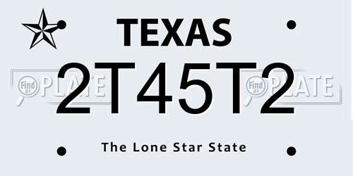 2T45T2 Texas License Plate
