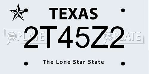 2T45Z2 Texas License Plate