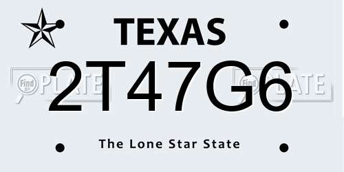 2T47G6 Texas License Plate