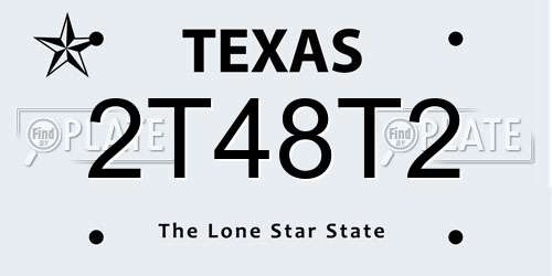 2T48T2 Texas License Plate