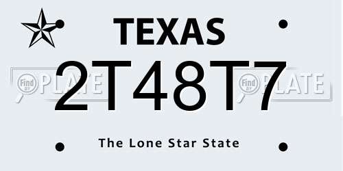 2T48T7 Texas License Plate