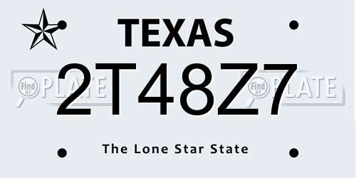 2T48Z7 Texas License Plate