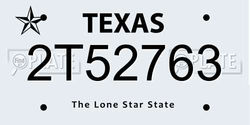 2T52763 Texas License Plate