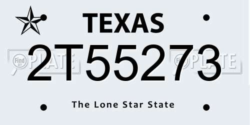 2T55273 Texas License Plate
