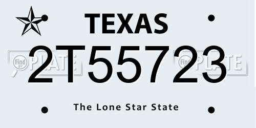 2T55723 Texas License Plate