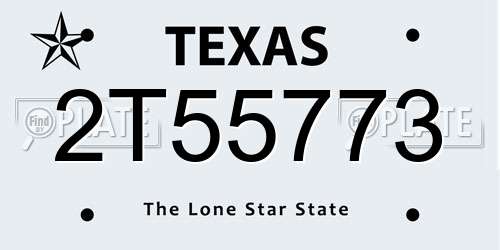 2T55773 Texas License Plate