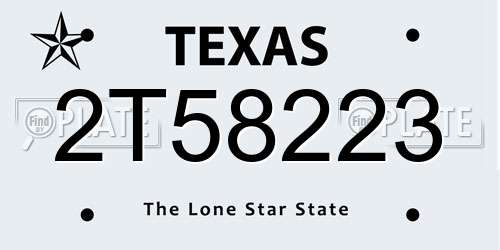 2T58223 Texas License Plate