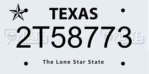 2T58773 Texas License Plate