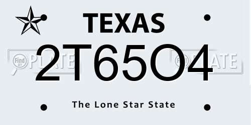 2T65O4 Texas License Plate