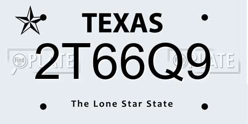 2T66Q9 Texas License Plate