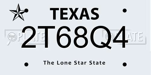 2T68Q4 Texas License Plate