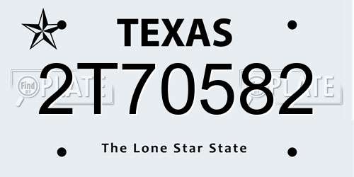 2T70582 Texas License Plate