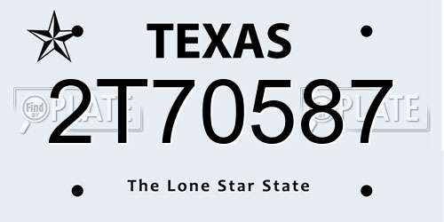 2T70587 Texas License Plate