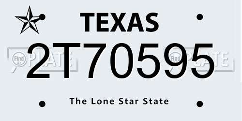 2T70595 Texas License Plate