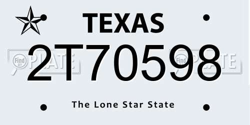2T70598 Texas License Plate