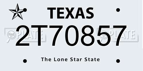 2T70857 Texas License Plate