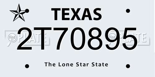 2T70895 Texas License Plate