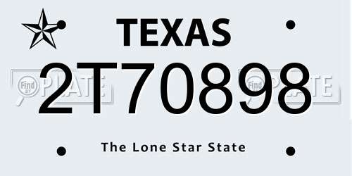 2T70898 Texas License Plate